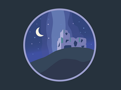 The Lost Ruins flat illustration minimal vector