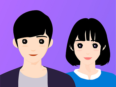 Amanda Girl and Boy app boy face girl illustration