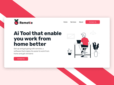 Remotie - Working at home can be better design illustration ui webdesign