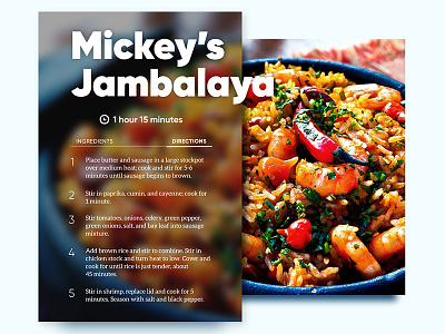 #040 - Recipe card challenge daily ui jambalaya ui