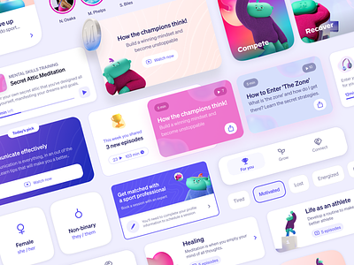 Marvin x The Design Crew app athletes character coach components design system marvin mental health playful the design crew wellness