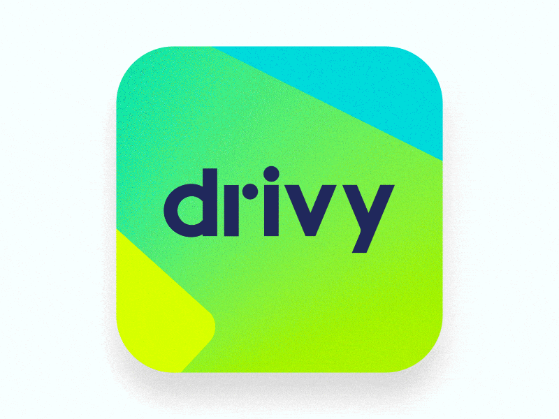Drivy App Icon adaptive android animation app carsharing drivy gradient icon ios iphone motion noise