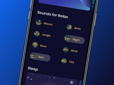 Sounds for relax app ios iphone mobile relax sounds ui