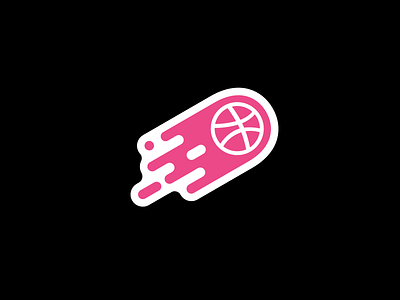 Dribbble Sticker On Black