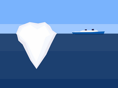 Happy Day blue depth iceberg illustration sea ship sky
