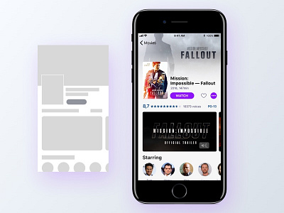 Online-cinema — Fallout movie screen app cinema mobile movie online ui ux wireframe