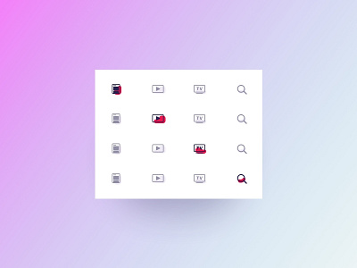 Set of icons for tab bar. app cinema gradient icon illustration ios iphone mobile movie tab bar ui ux