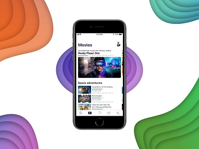 Movies screen iOS app app ios mobile movie movies ui ux