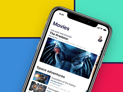 Movies screen app cinema design ios iphone mobile movie movies online ui ux