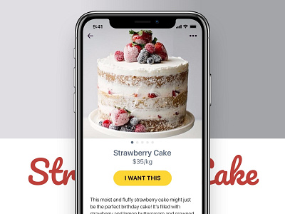 Strawberry Cake App app cake ios iphone mobile ui ux