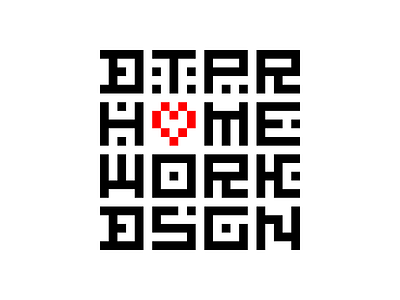Detepr Home Work Design QR code Sticker design homework identity logo pixel art qr code sticker