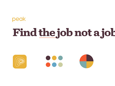 Peak Brand Board app icon branding brown gold hiring hr job placement recruitment serif typography