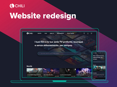 Chili - Website redesign cinema ecommerce interaction design movie streaming ui design ux design web design