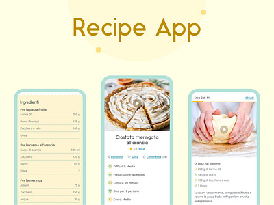 Recipe App app baking cooking recipe ui design ux design