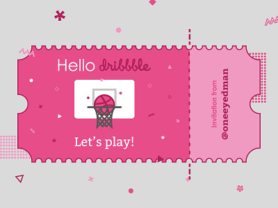 Hello Dribbble community dribble graphic hello invitation player thanks