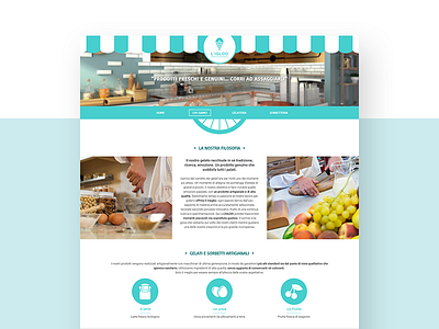 Ice cream shop website about page ice cream navigation ui design web design