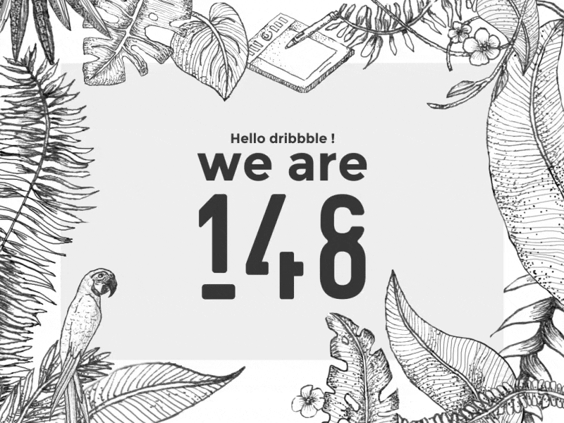 Hello! We are 148 148 animation debuts first shot hello illustration jungle logo logotype motion motion design parrot