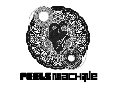 Feels Machine Logo black and white design line logo monochromatic vector