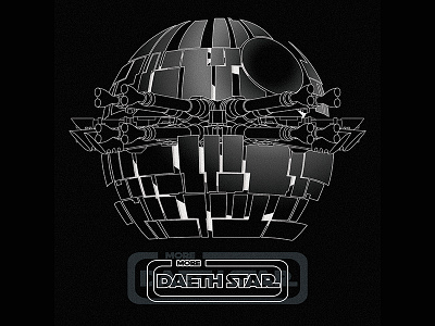 More DaethStar illustration line logo monochromatic star wars