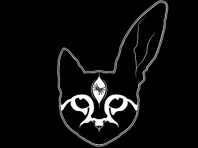 GrossFelines animal black cat line line work logo monochromatic rabbit