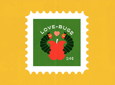 Love Bugs! design illo illustration illustration art illustration design illustrations illustrator stamp stamps