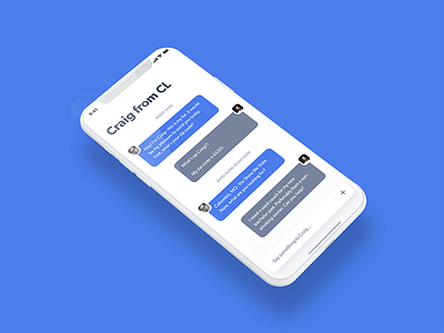 "Craig's List" Redesign Concept adobe xd app chat ios mobile mockup prototype ui ux
