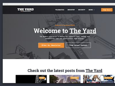 "Welcome to The Yard" branding clean design landing page logo ui web design