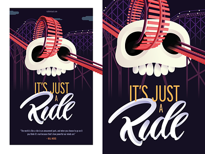 It's just a Ride Poster illustration lettering poster design typography vector