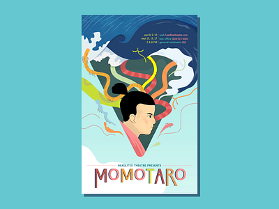 Mock Theatre Poster: Momotaro design folktale graphic design illustration illustrator japanese momotaro theater theatre typography vector
