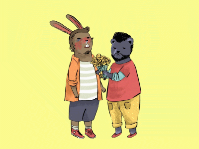 Spring Animals: Love, Friendship, Allergies allergies animals animation bear bouquet bunny character character animation flowers illustration motion graphics spring