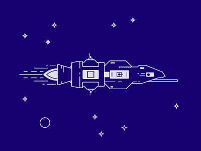 Roci blue design flat illustration line space spaceship vector white