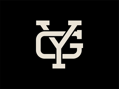 YG Monogram branding custom lettering g letterforms lockup logo monogram slab serif thick lines typography y