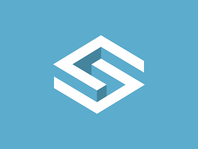 S Icon 3d branding flat geometric icon logo s