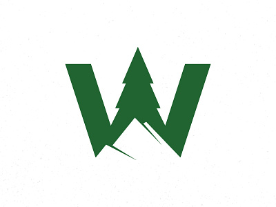 Wilderness Mark branding icon logo mountain nature negative space tree w