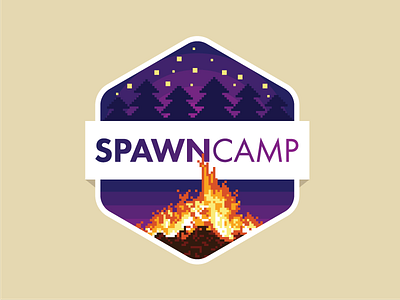 SpawnCamp Logo Final 8 bit 8bit badge branding camp futura icon logo pixel pixel art podcast