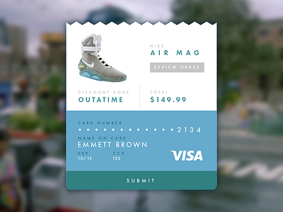 Day 002 - Check Out back to the future bttf check out credit card daily ui dailyui outatime ui web