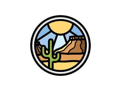 Middle of Nowhere, Texas cactus circle desert icon logo mountains nature sunshine texas travel