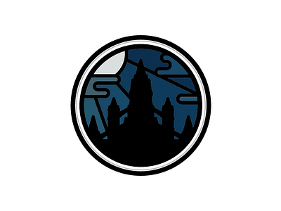 Anor Londo Night castle circle dark souls icon illustration logo moon night thick lines video games