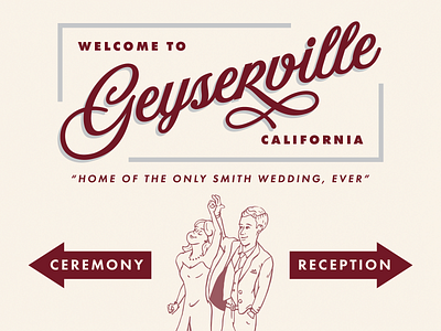 Wedding Signage americana billboard branding california dancing illustration retro script sign travel typography vintage wedding welcome wine country