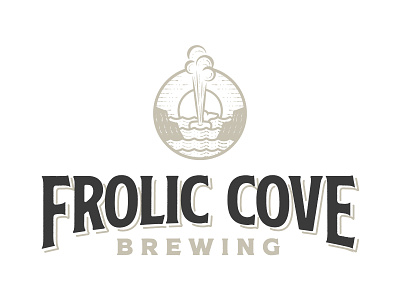 Frolic Cove B-Side badge beer branding brewery california cliffs coast cove icon illustration logo mendocino ocean sunset whale