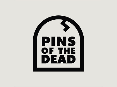 Pins of the Dead branding enamel pin enamel pins futura graveyard icon kickstarter logo merch pins simple soft enamel thick lines tombstone typography zombie