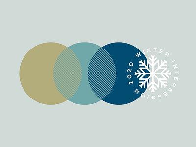 Winter Intersession branding circles college color theory concept logo snow snowflake university winter