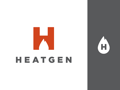 Heatgen - Early Concept brand branding fire flame gotham heat icon logo negative space simple