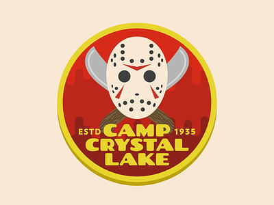 Friday the 13th badge blood camp camp crystal lake friday the 13th hockey mask horror jason jason voorhees machete patch