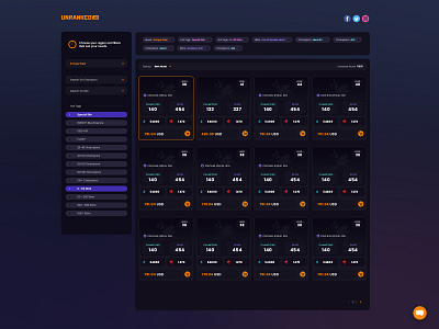 Unranked.ai Website Design - Search & Filter gaming ui ux uidesign uiux web web design webdesign website website builder