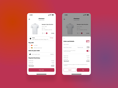 Clothing Store Checkout app checkout credit creditcard dailyui mobile ui uidesign uiux web webdesign