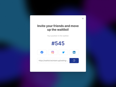 Waitlist Social Share Links dailyui design ui uidesign uiux web webdesign website