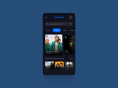 Upstream Video Streaming App dailyui design ui uidesign uiux web webdesign website