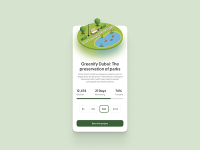 Crowdfunding for Greenify Dubai dailyui design ui uidesign uiux web webdesign website