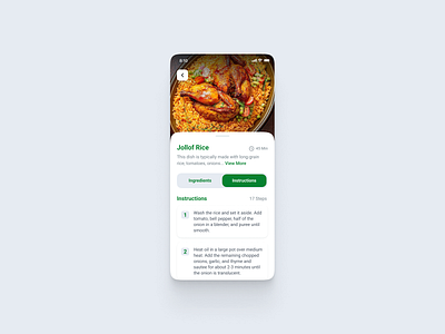 Jollof Rice Recipe - Recipe App dailyui ui uidesign uiux web webdesign website